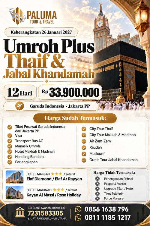 Umroh Plus Thaif Januari 2027